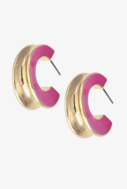 Noel Sculpted Pink Earrings