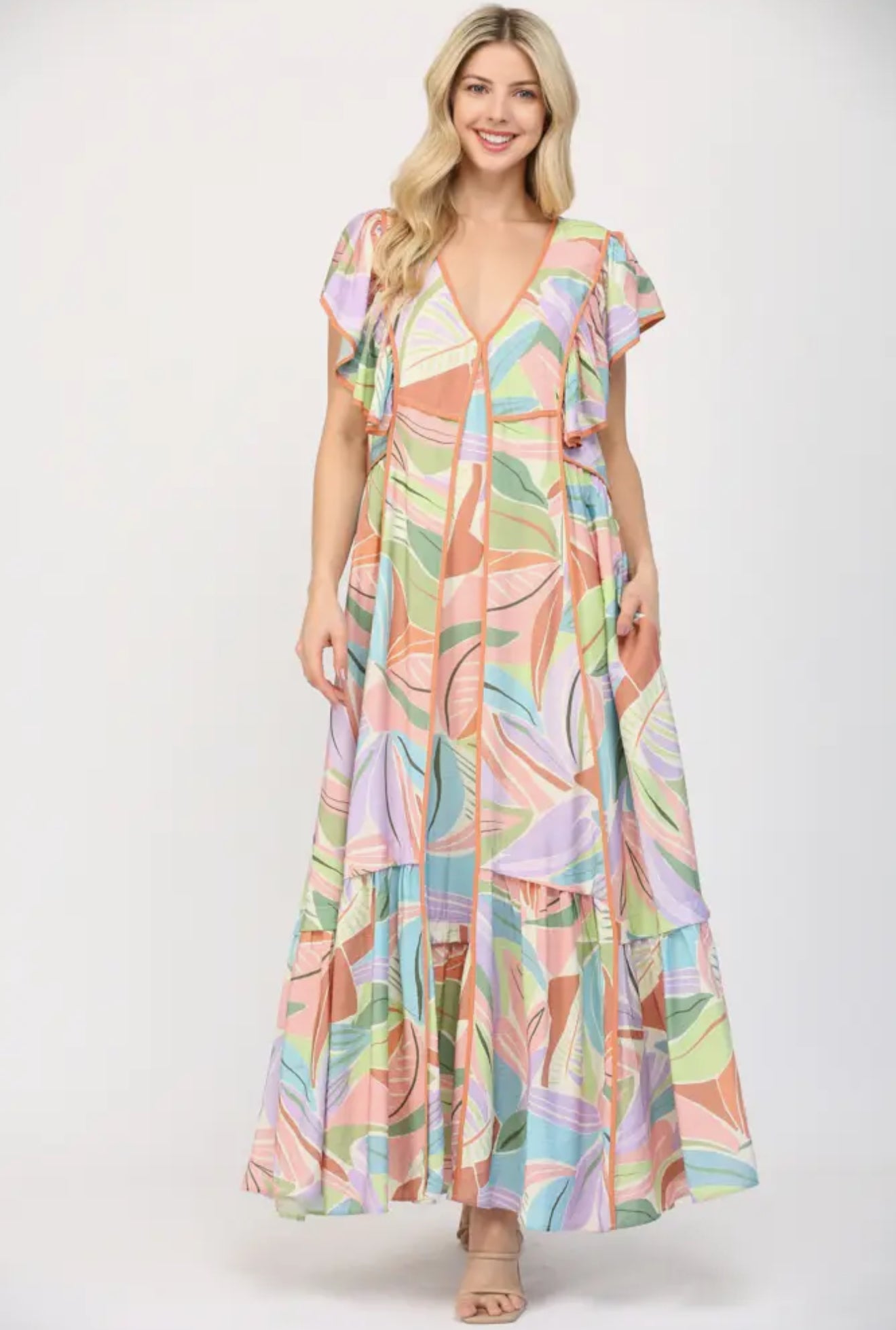 Piping Detail Midi Dress