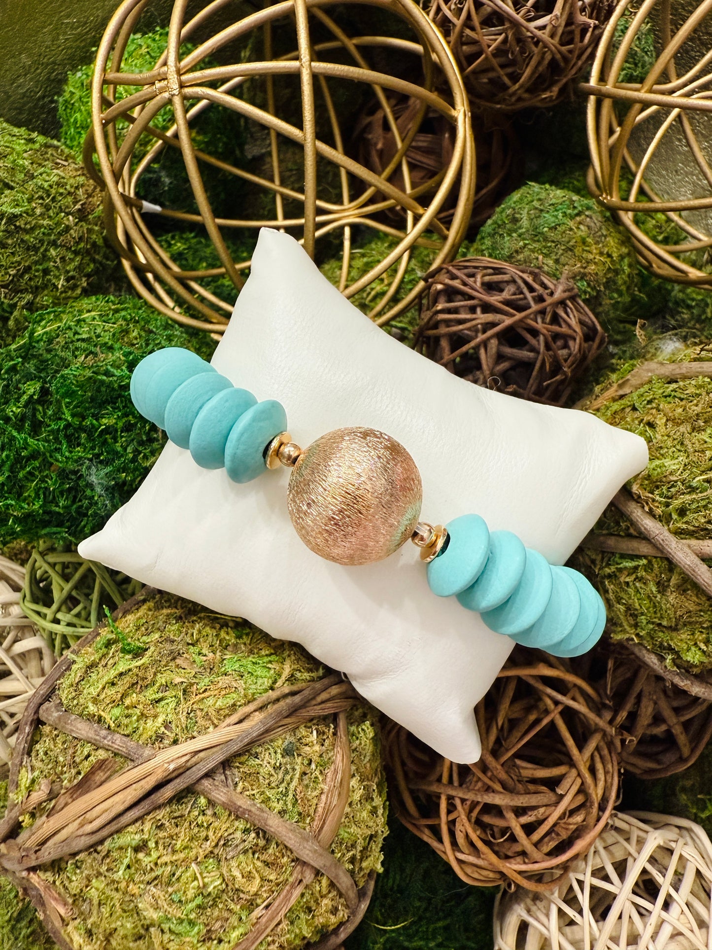 Teal Disc Bracelet