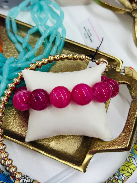 Pop Of Beads Bracelet-Pink