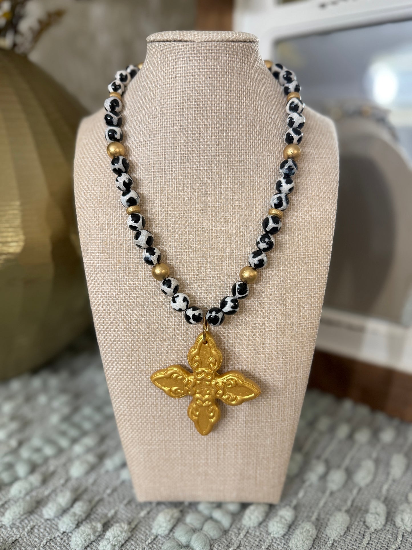 Hidden Truth Black & White Cross Necklace