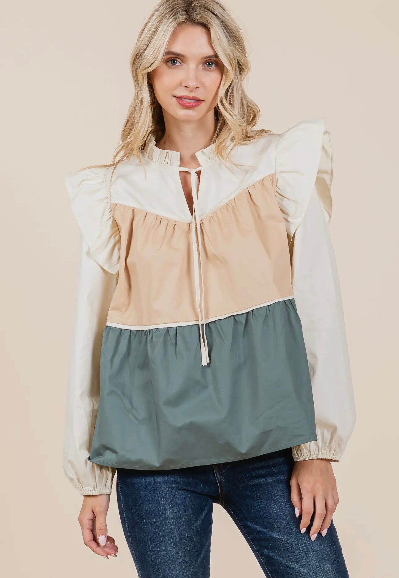 Poplin Tiered Blouse