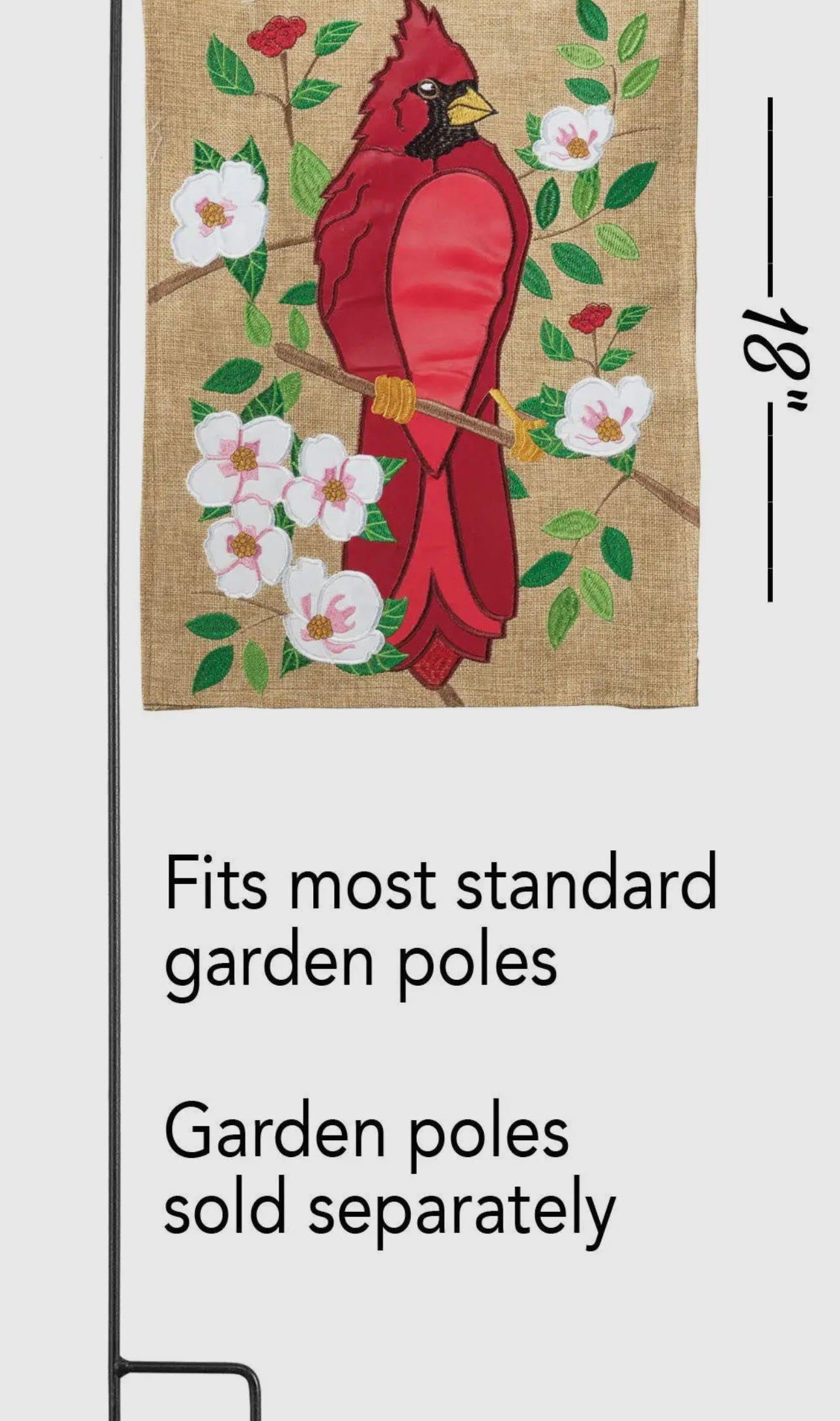 Cardinal Burlap Garden Flag