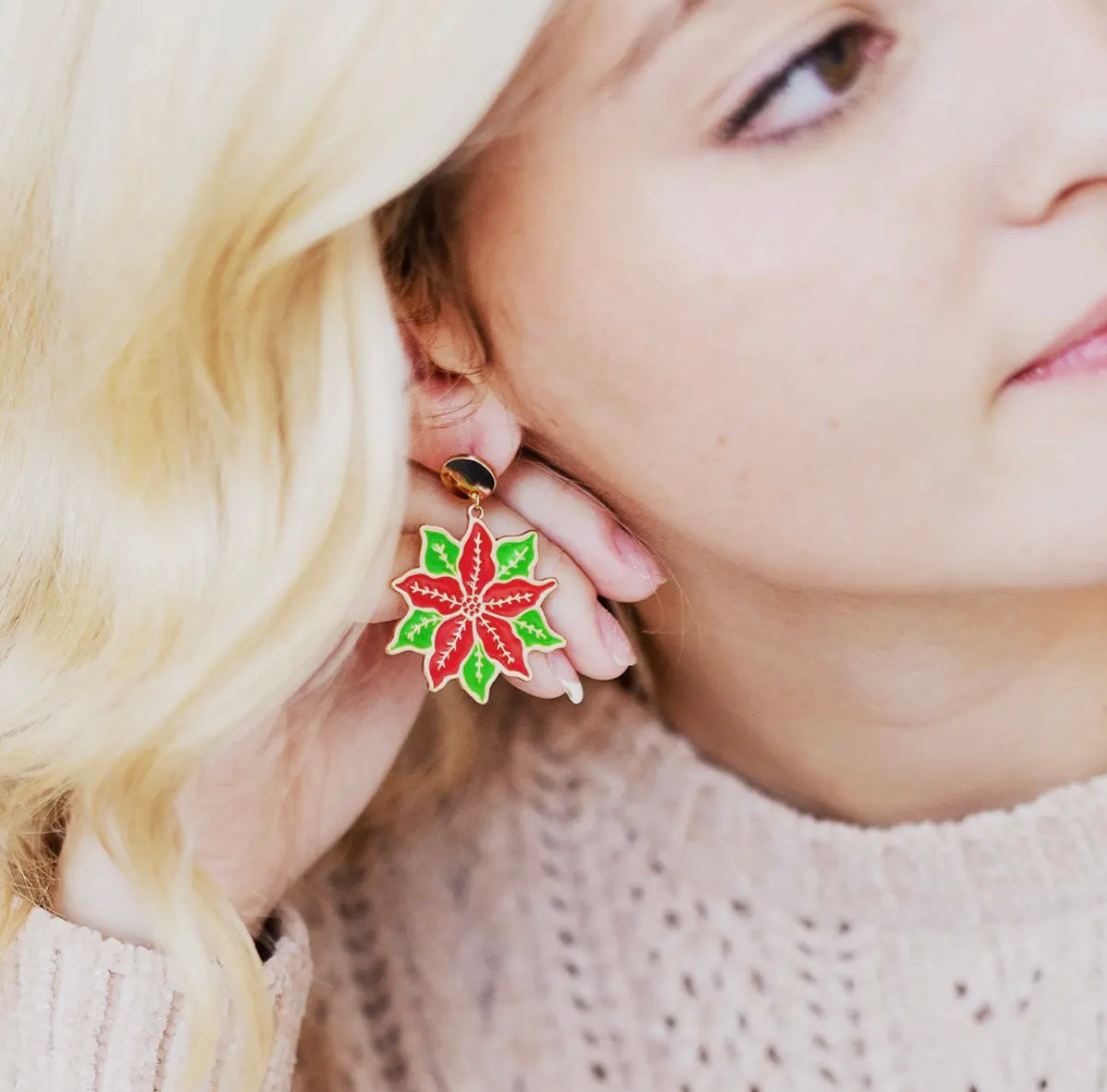 Poinsettia Earrings