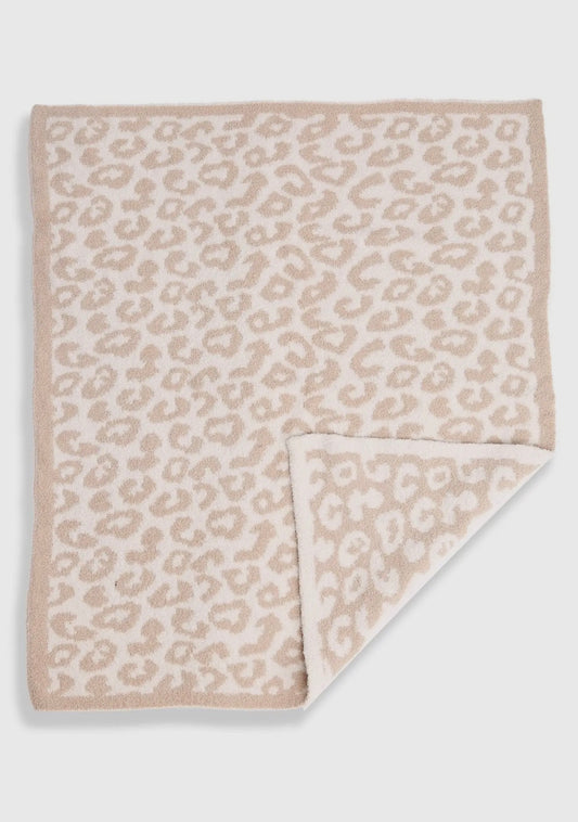 Children’s Super Lux Beige Leopard Blanket