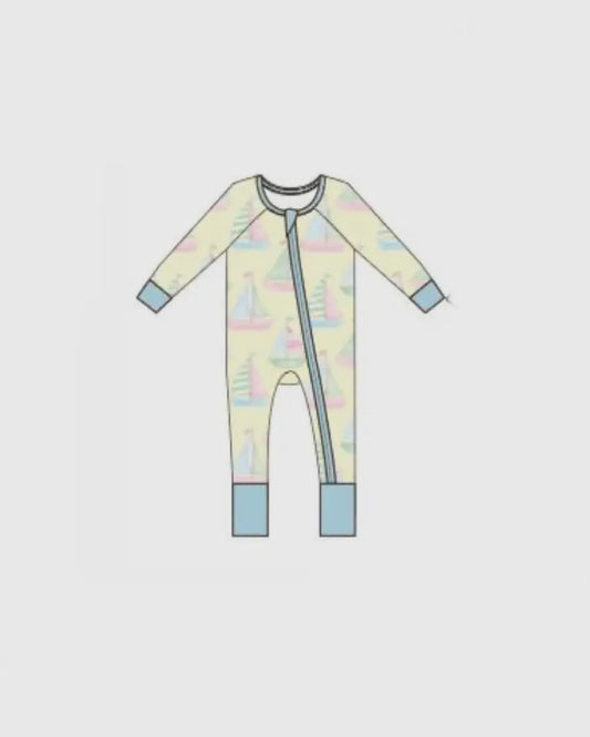 Sailboat Zipper Onesie