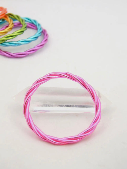 Pink Twisted All Weather Bangle