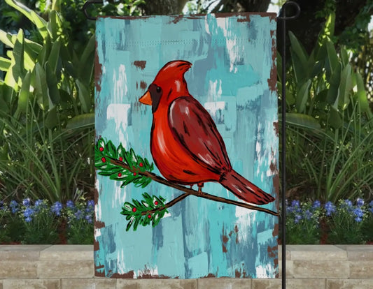 Red Bird Cardinal Garden Flag