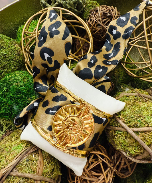 Leopard Sun Face Scarf Bracelet