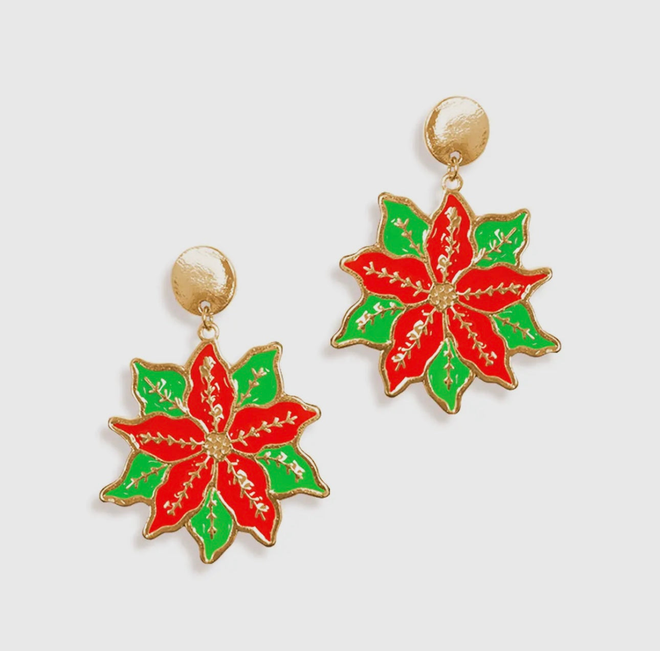 Poinsettia Earrings