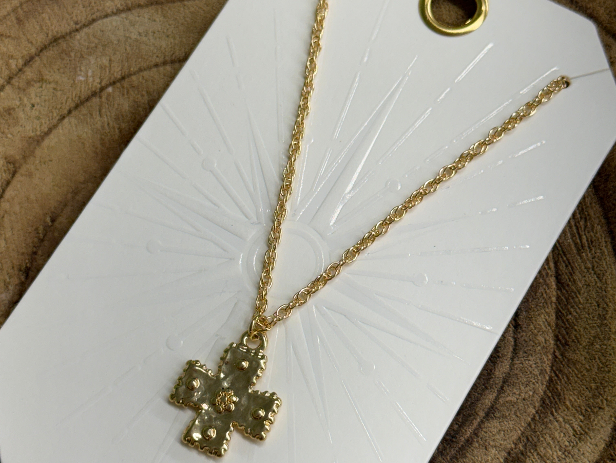 Simple Mink Cross Necklace