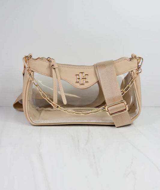 Cassidy Clear Crossbody in Nude