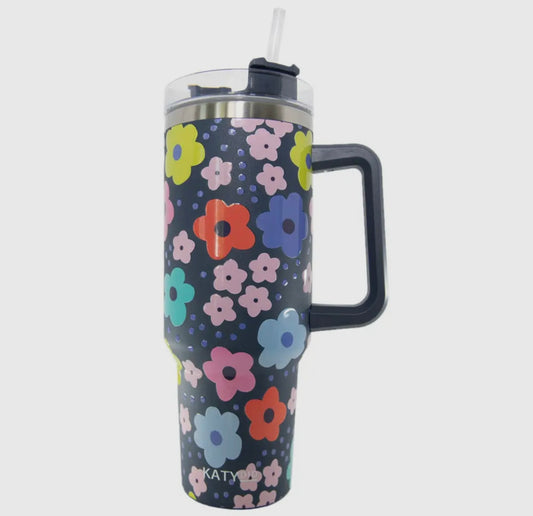 Navy Daisy 40oz Tumbler