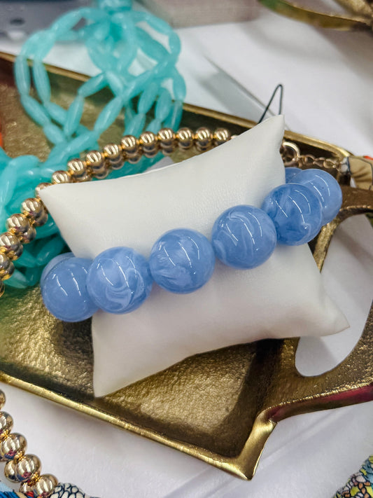 Pop Of Beads Bracelet-Blue