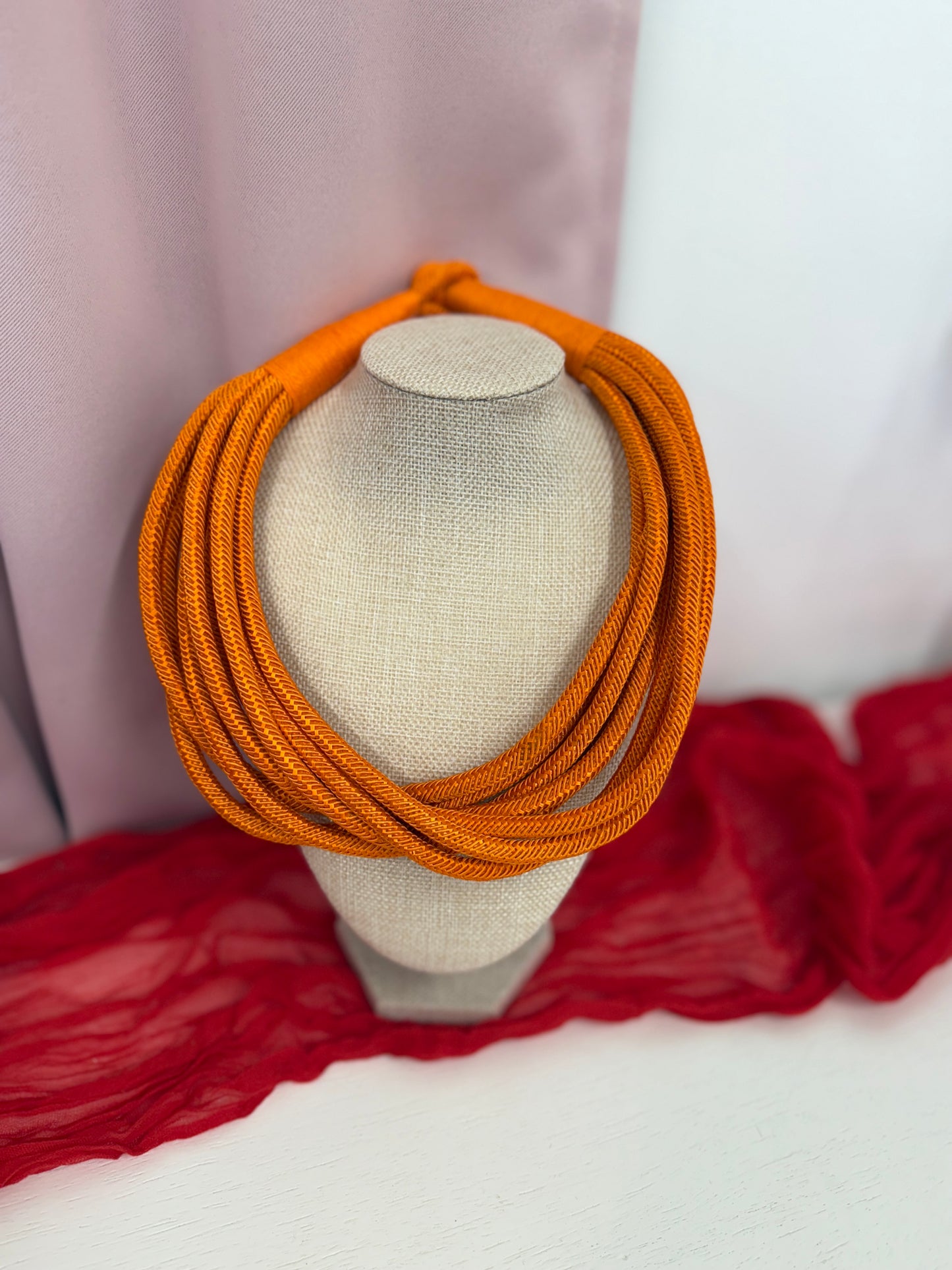 Orange Rope Necklace