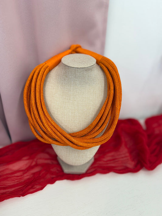 Orange Rope Necklace
