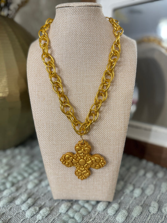 Hidden Truth Gold Chain Cross Necklace