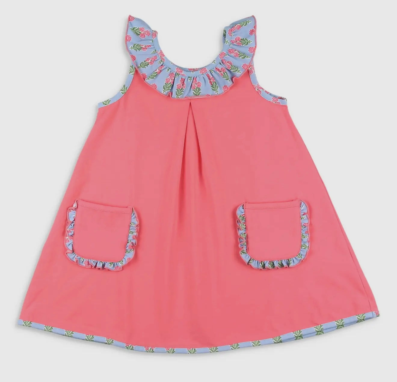 Coral Bouquet Pocket Dress