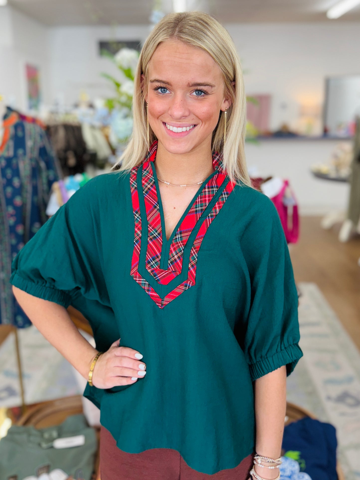 Holly Jolly Top-Green