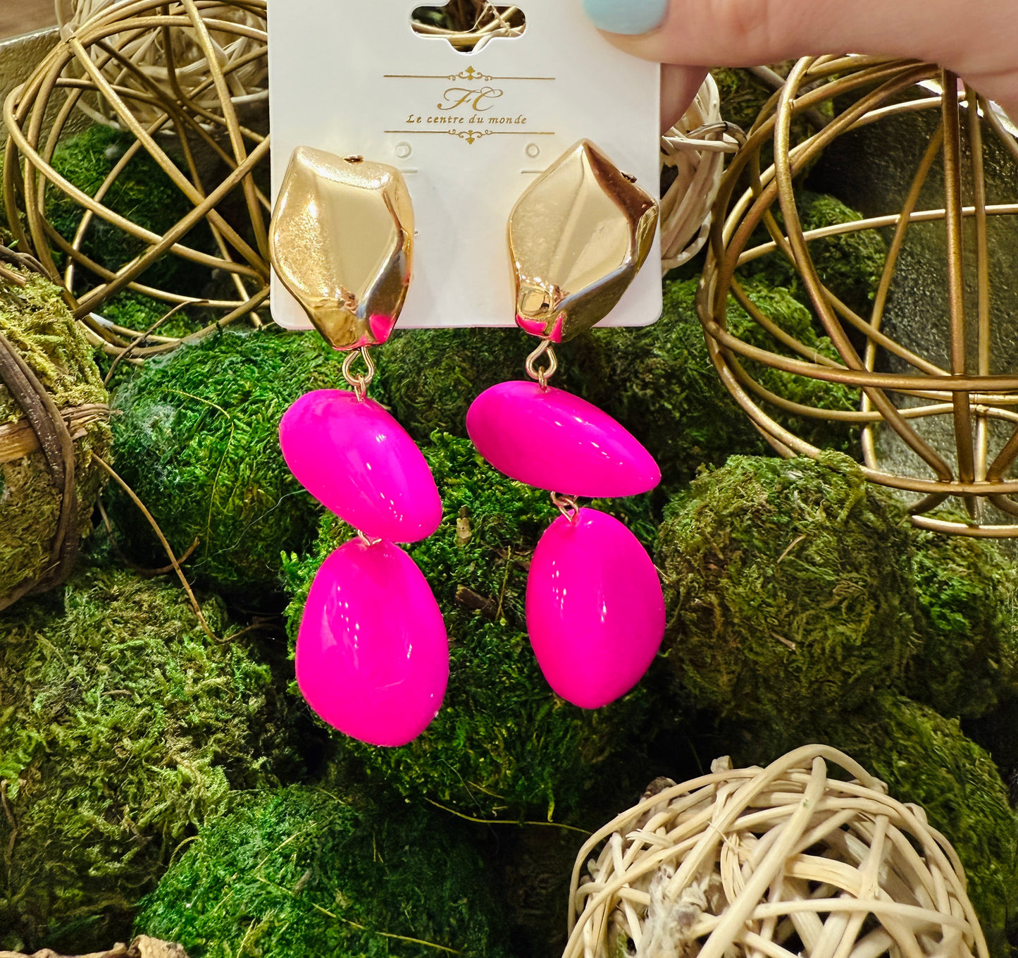 Be Bold Earrings-Hot Pink