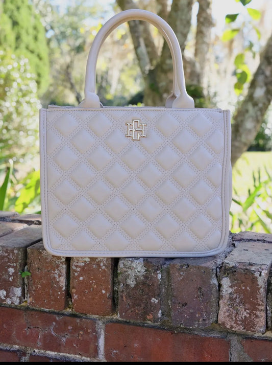 Quilted Mini Tote in Nude