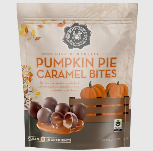 Chocolate Covered Pumpkin Pie Caramel Bites