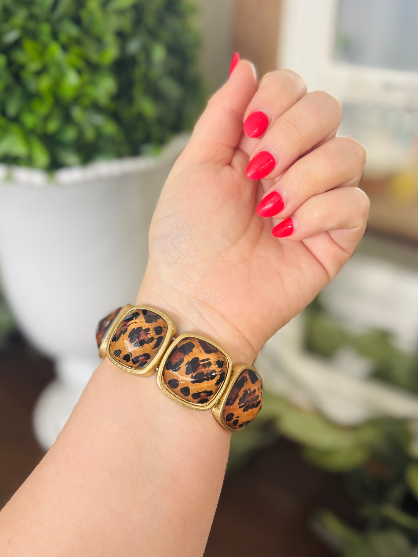 Be Jeweled Bracelet-Leopard