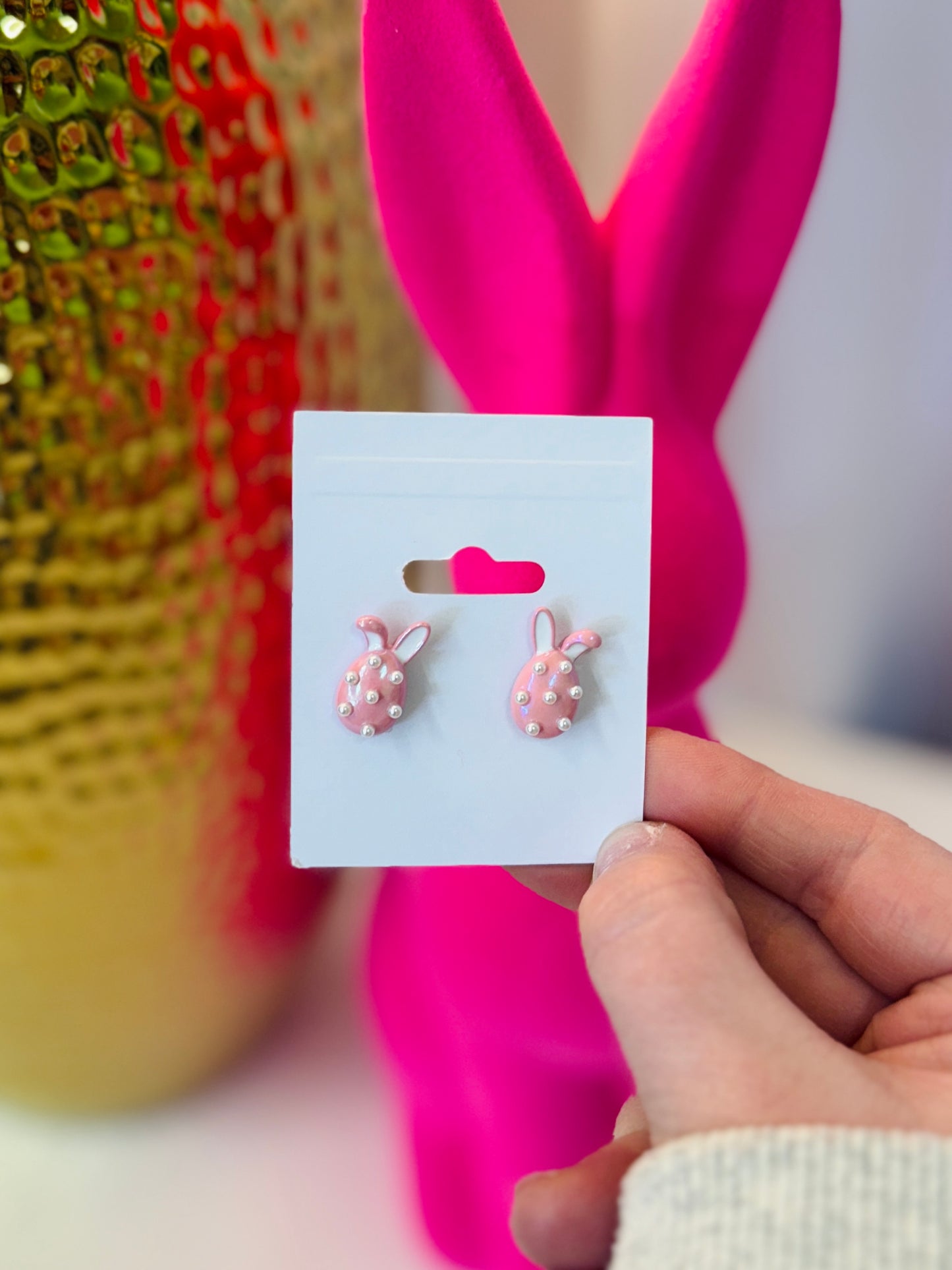 Pink Bunny Earrings