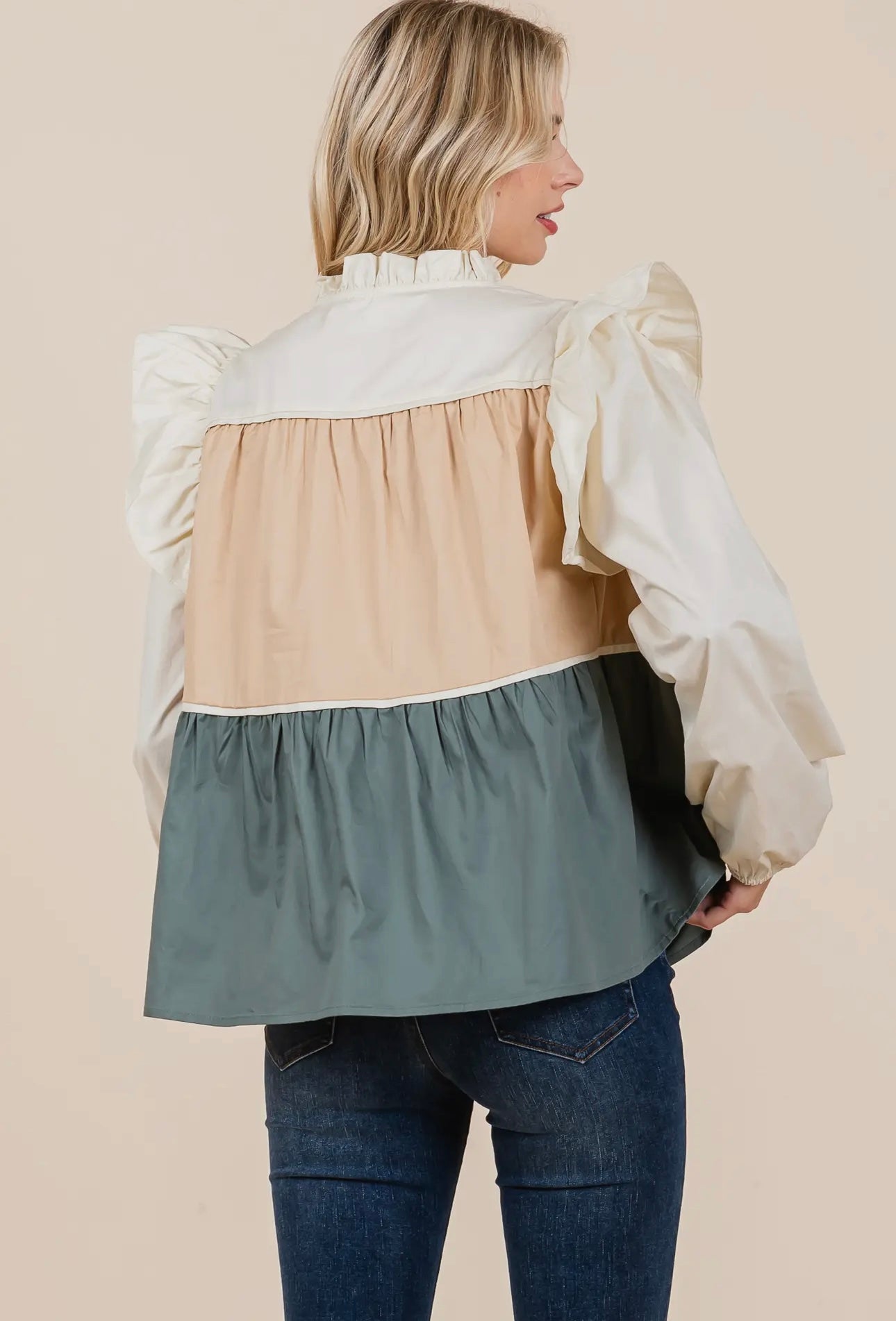 Poplin Tiered Blouse