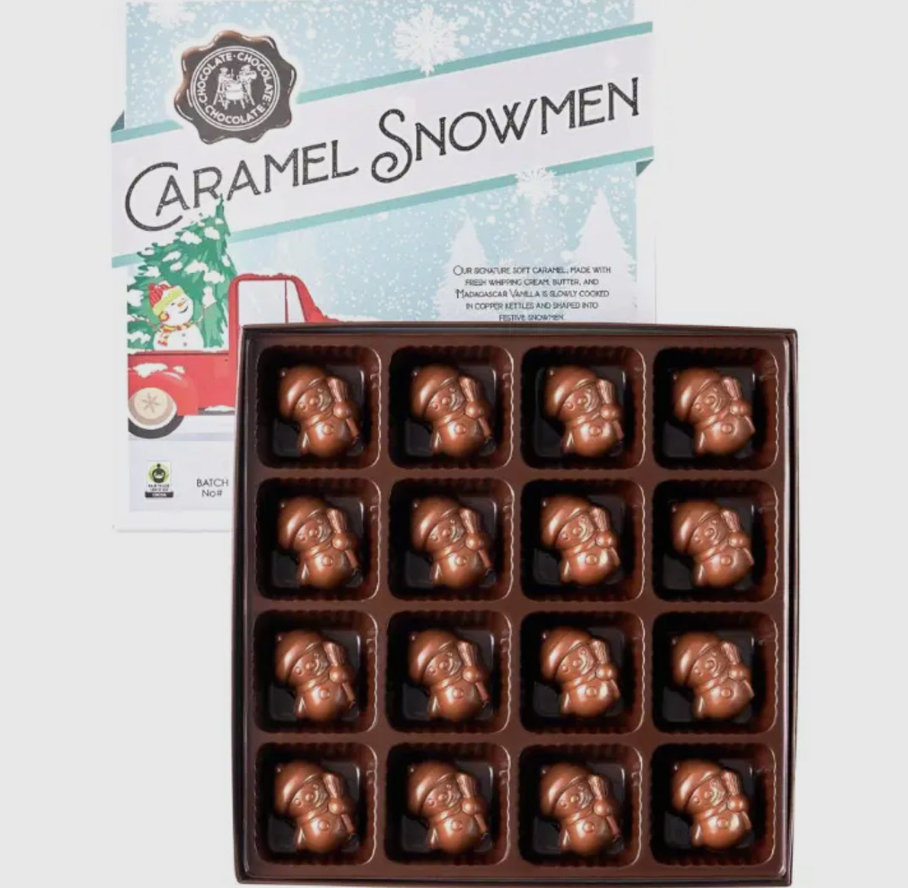 16 Pc Milk Chocolate Caramel Snowmen