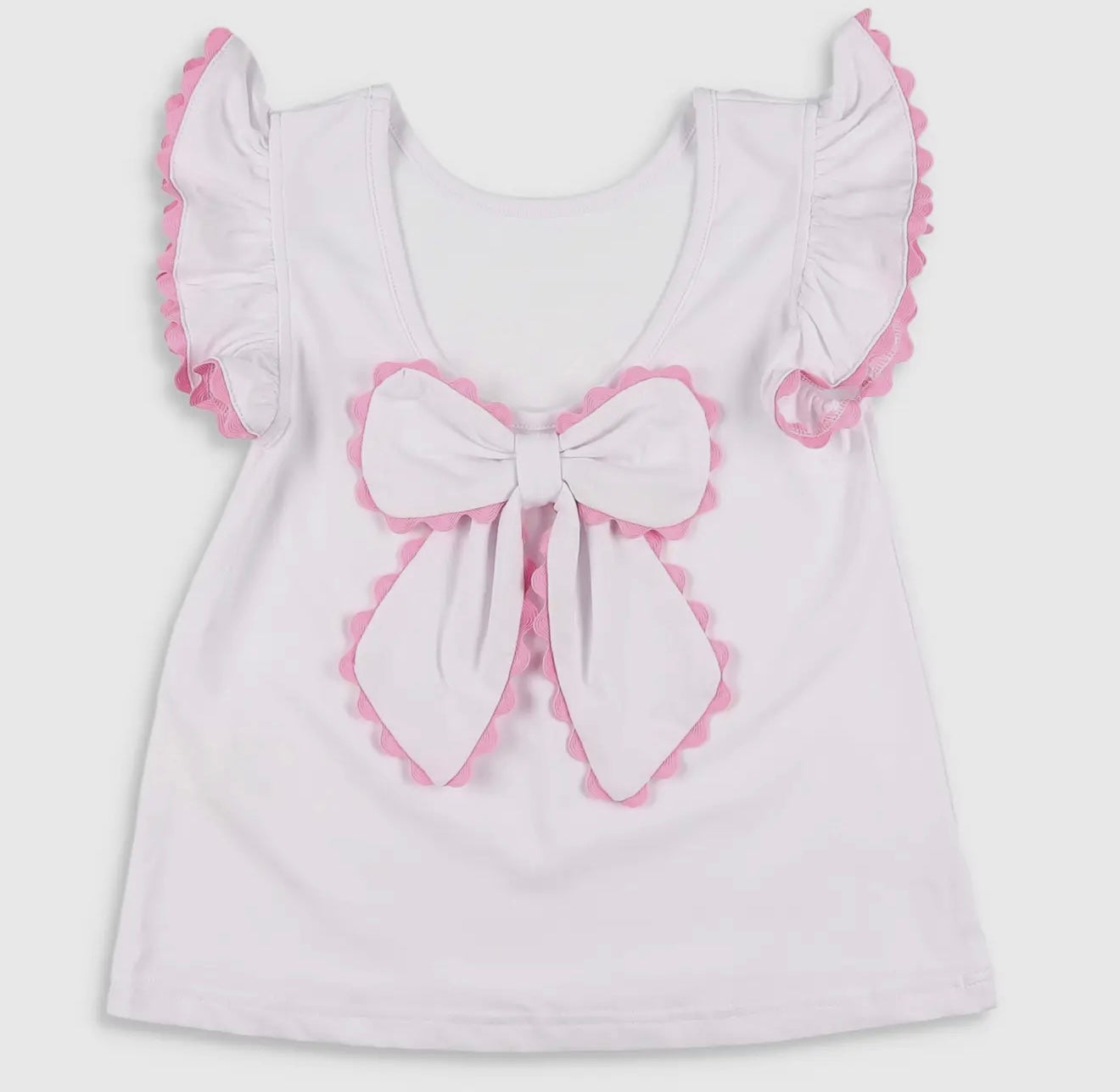 White Bow Back Top