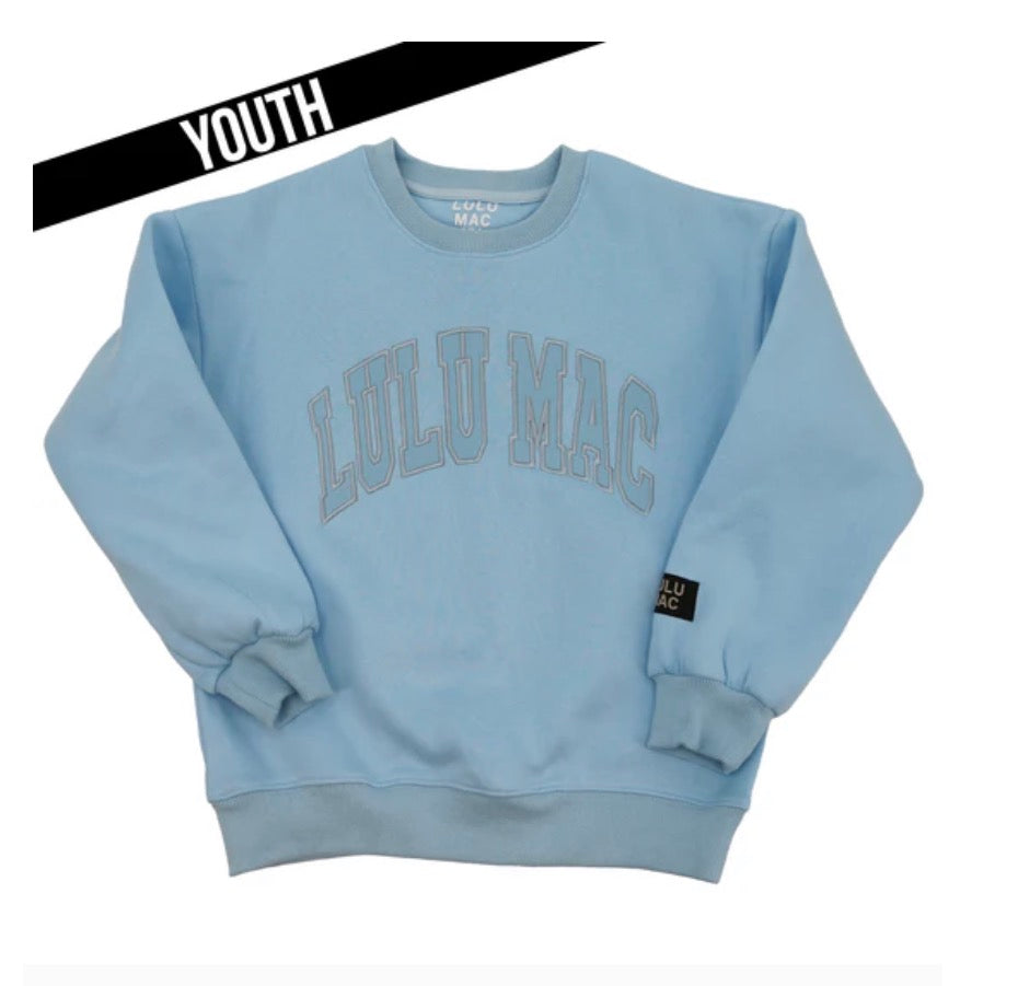 Youth Lulu Mac Light Blue Mono Sweatshirt