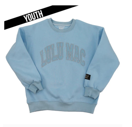 Youth Lulu Mac Light Blue Mono Sweatshirt