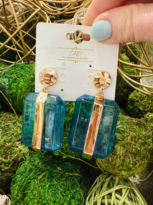 Be Jeweled Earrings-Blue