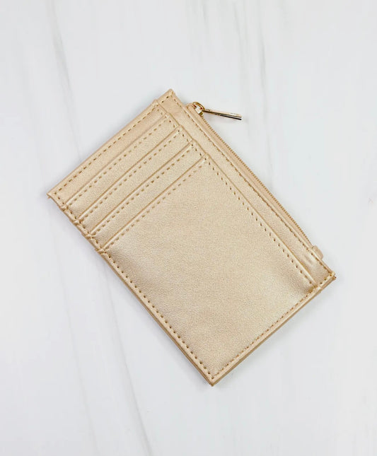 Gold Zip Card Holder