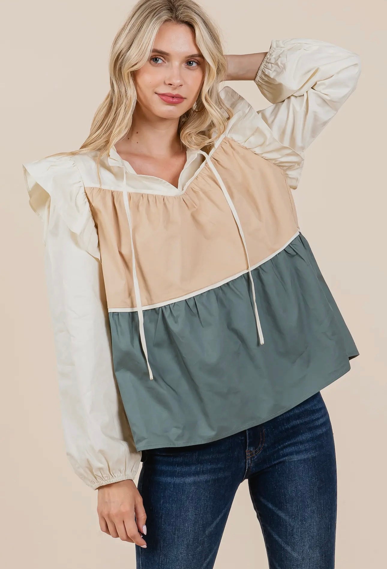 Poplin Tiered Blouse