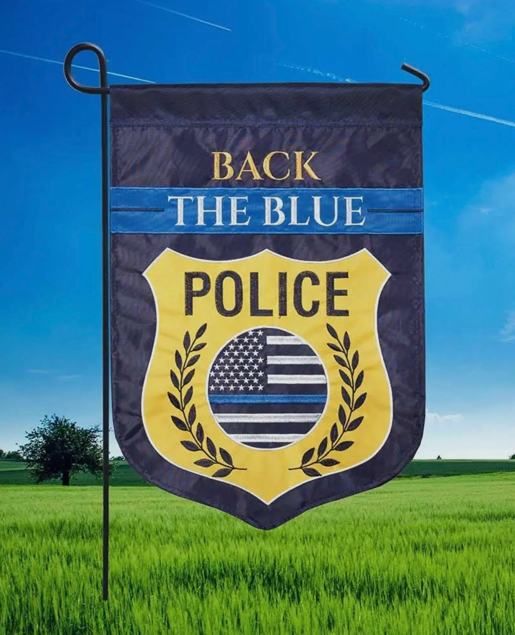 Back The Blue Garden Flag