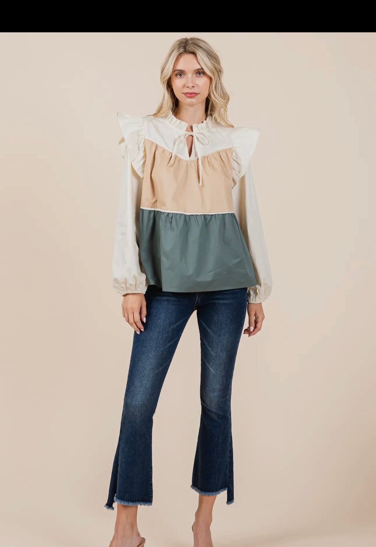 Poplin Tiered Blouse