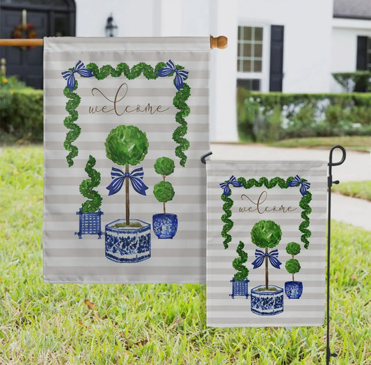 Topiary Trees Garden Flag