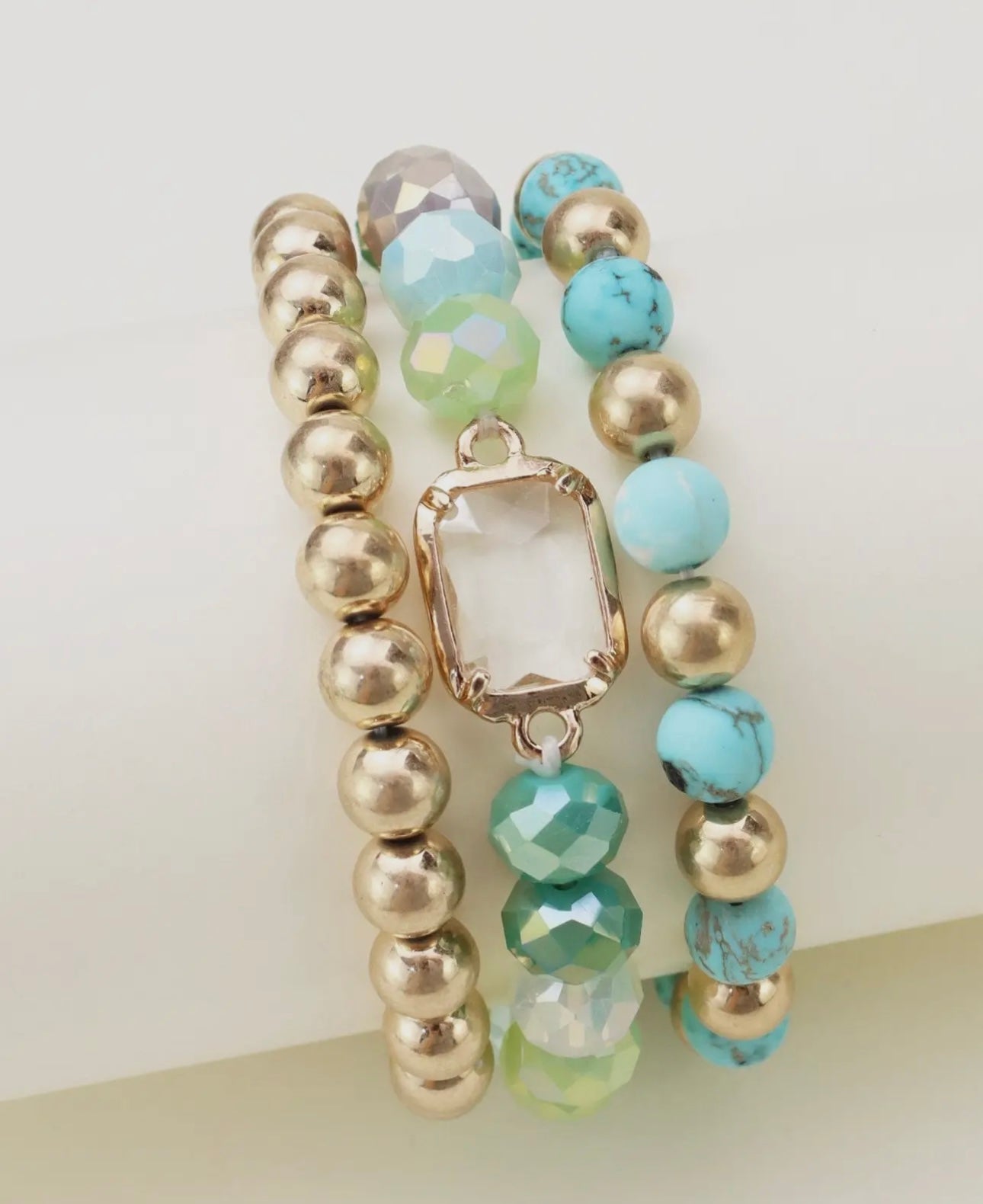 Multi Strand Beaded Bracelet in Turquoise