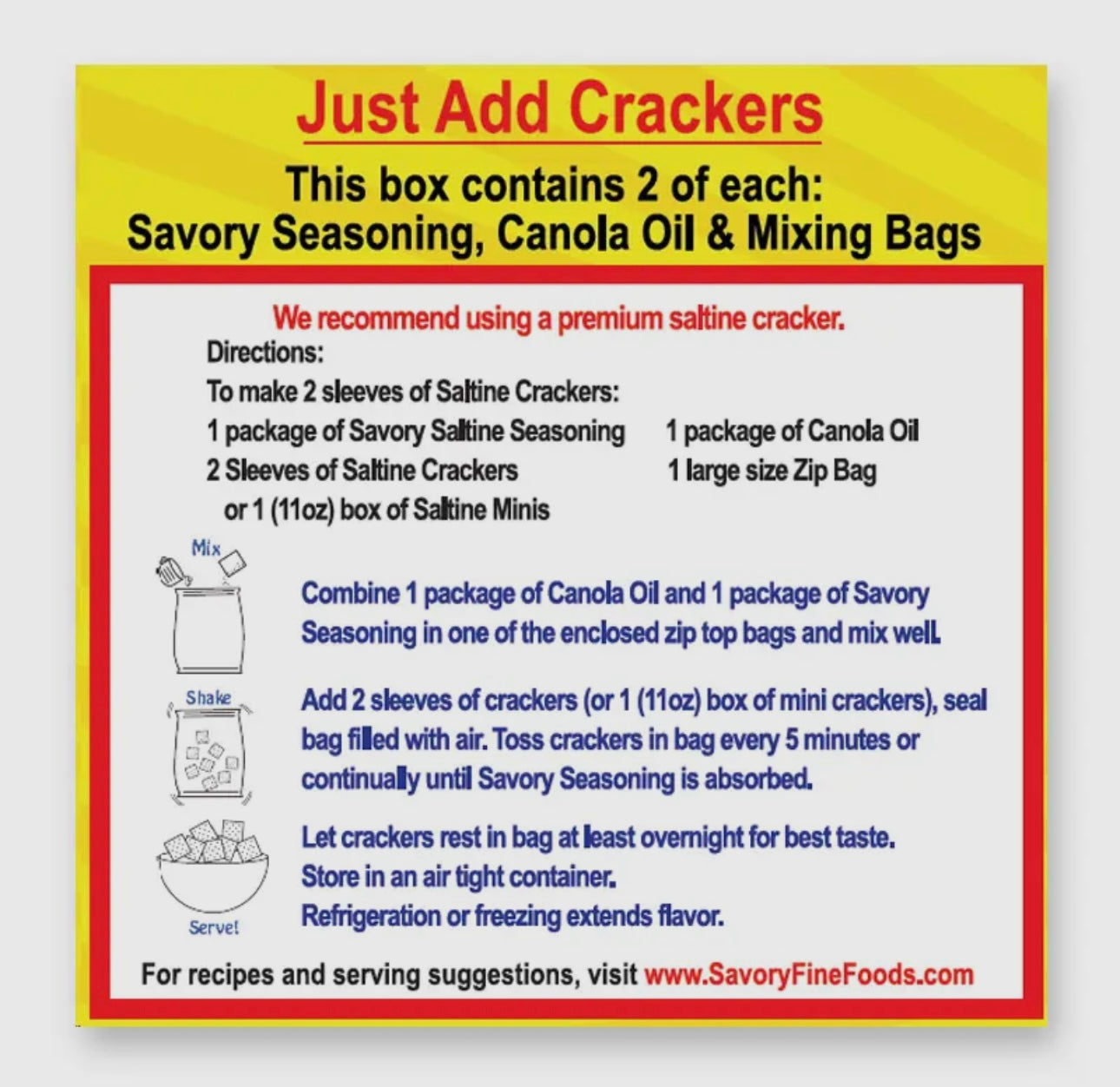 Classic Original Party Cracker Seasoning Kit