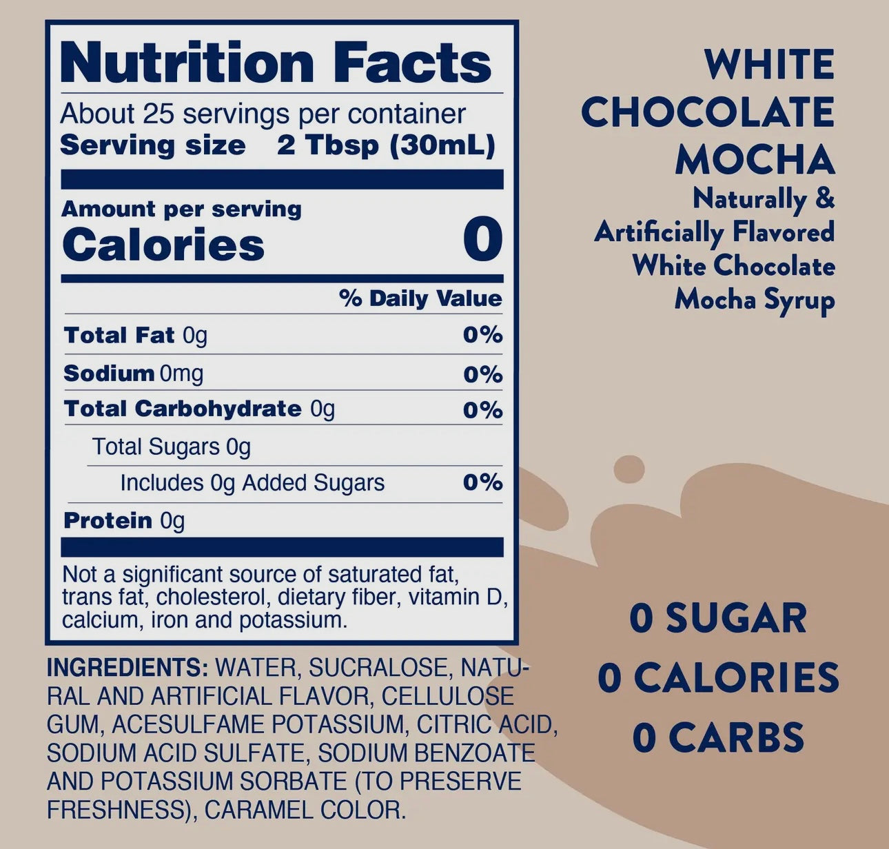 White Chocolate Mocha Skinny Mixes Syrup