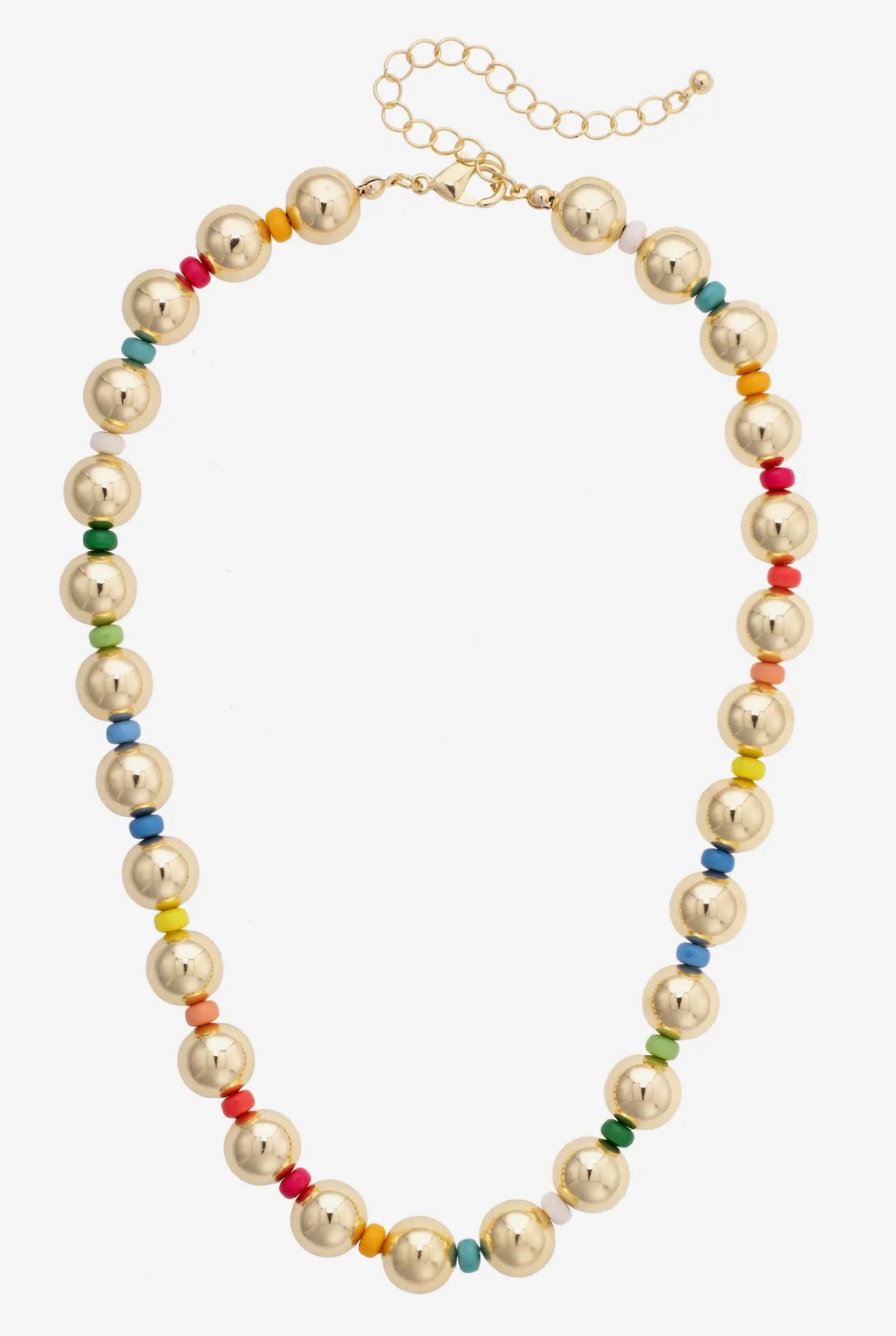 Blakely Statement Ball Necklace-Rainbow Multi