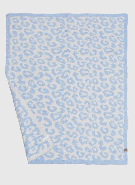 Children’s Super Lux Blue Leopard Blanket