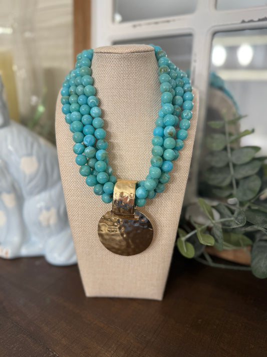 Giving Sass Necklace-Blue