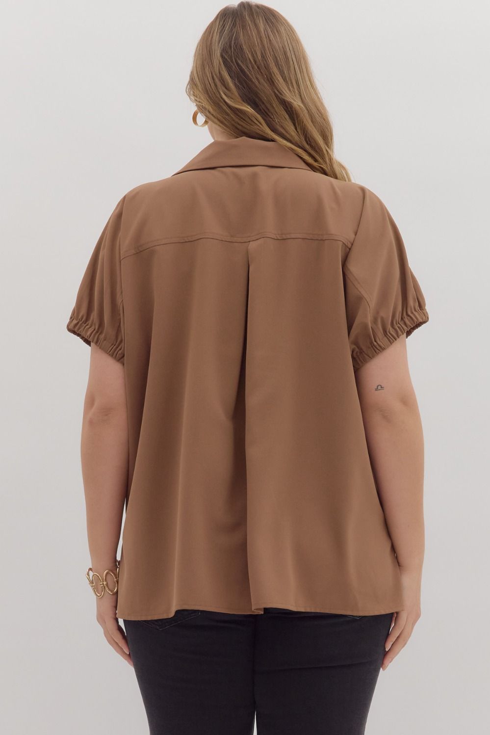 Solid Mocha Top - Curvy