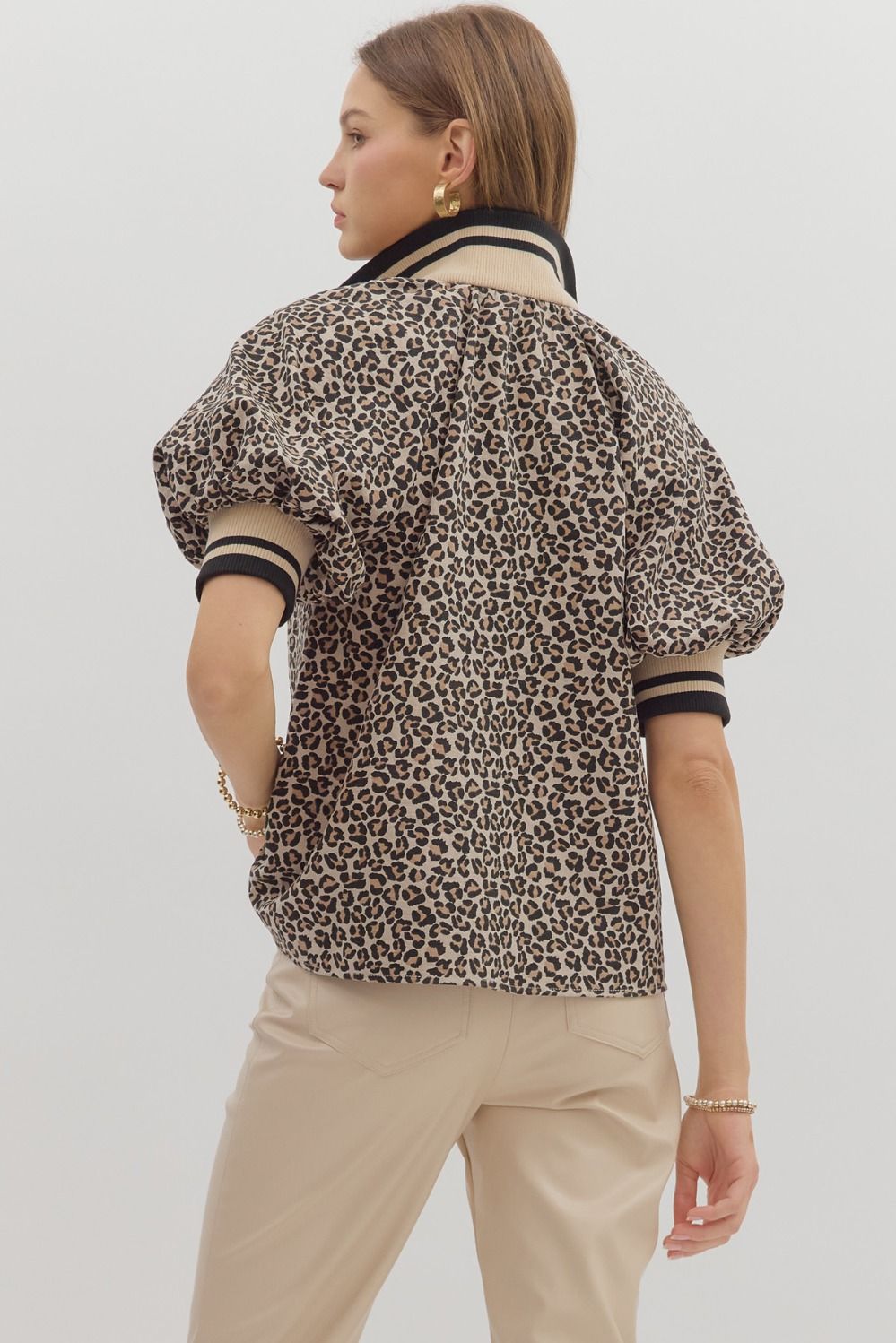 Taupe Leopard Top