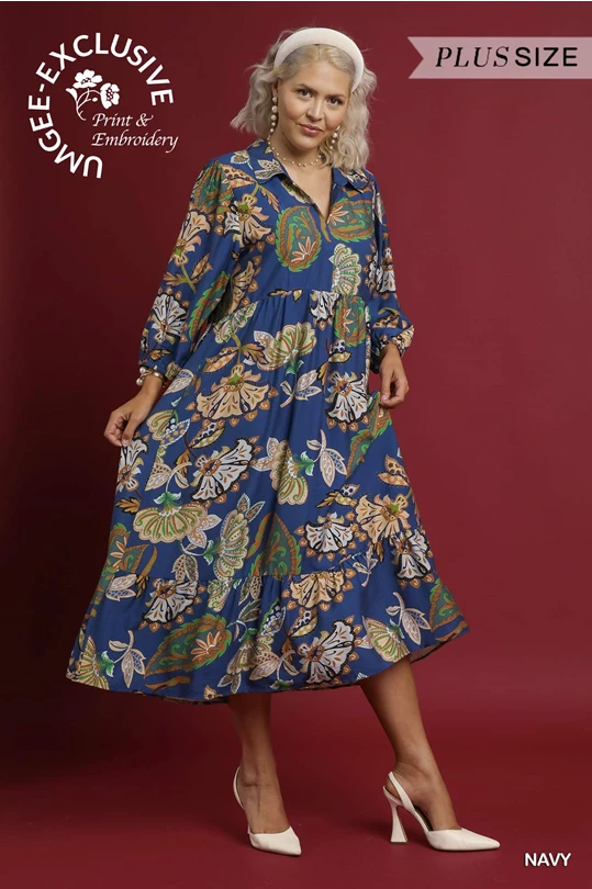 Navy Dreams Midi - Curvy