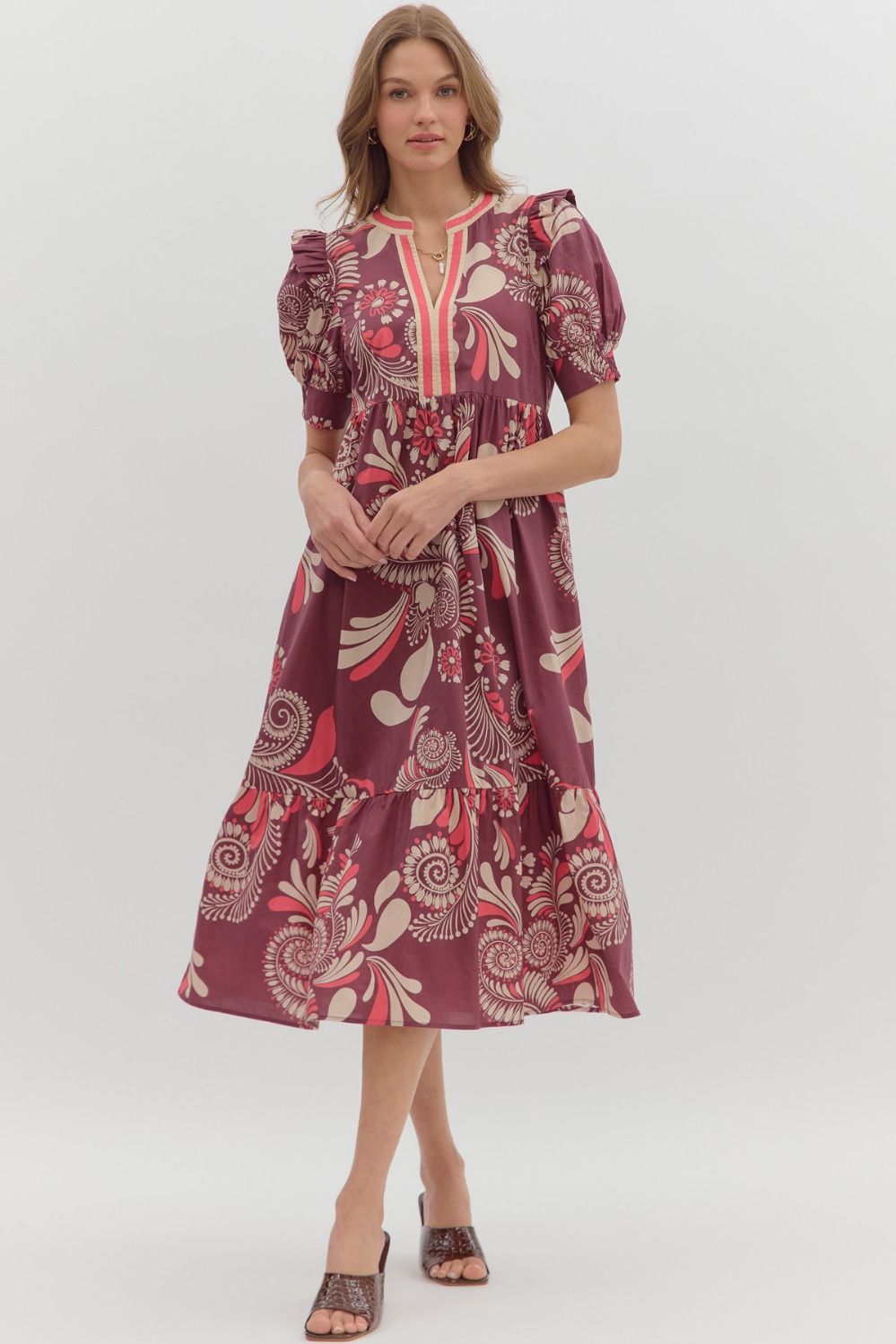 The Plum Paisley Midi