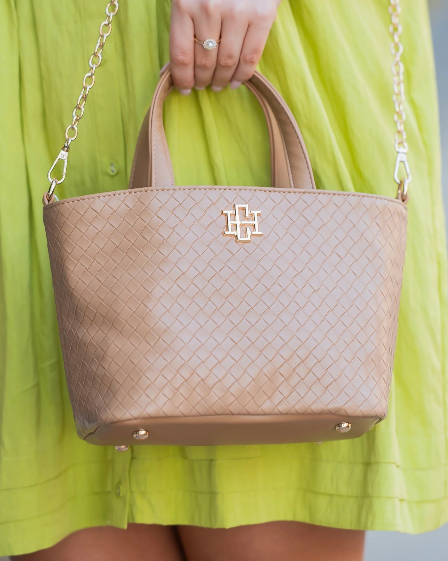 Maren Mini Tote Woven Tan